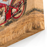 Classic Vintage Motorcycle Art - Retro Red Bike Canvas Print