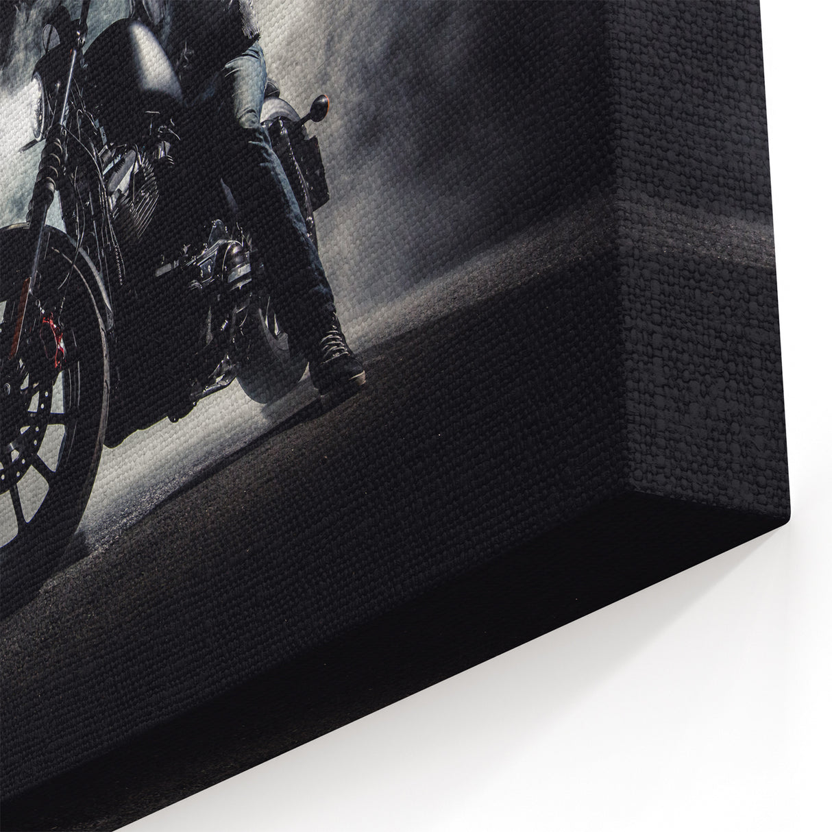 Dark and Dramatic Motorcycle Wall Art - Night Rider Canvas Print