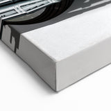 Custom Motorcycle Artwork - Retro Red Bike Illustration Canvas Print