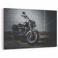 Sleek Black Motorcycle Wall Art - Modern Industrial Canvas Print