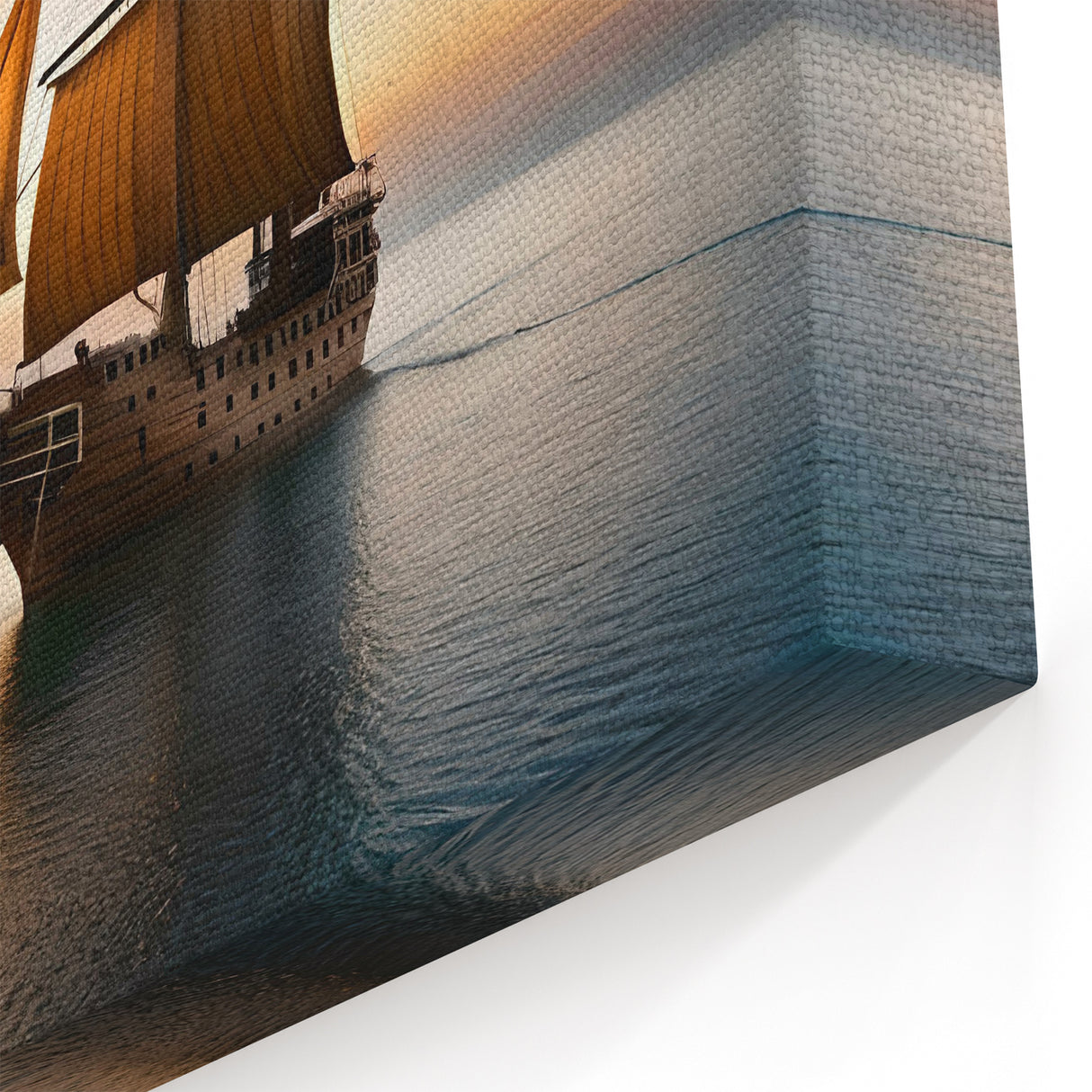 Golden Sails at Sunset Wall Art | Nautical Canvas for Coastal Elegance