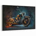Artistic Custom Motorcycle Wall Art - Ornate Vintage Bike Canvas Print