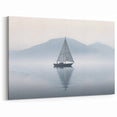 Misty Morning Sailboat Wall Art | Serene Nautical Canvas for Calm Decor