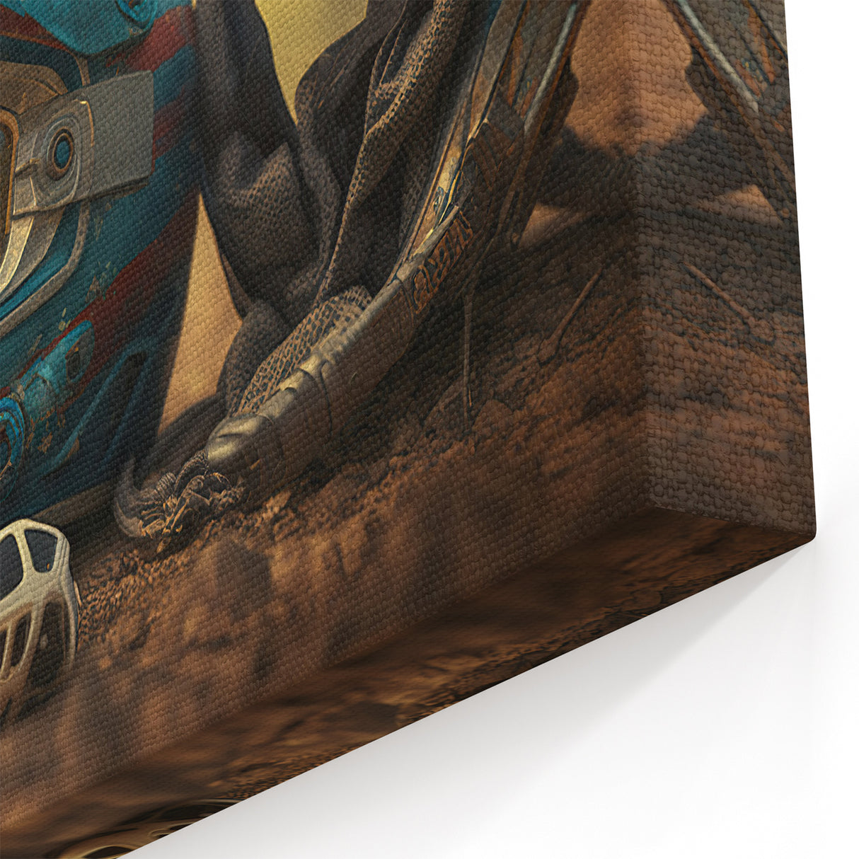 Rugged Motorcycle Helmet Wall Art - Off-Road Adventure Canvas Print