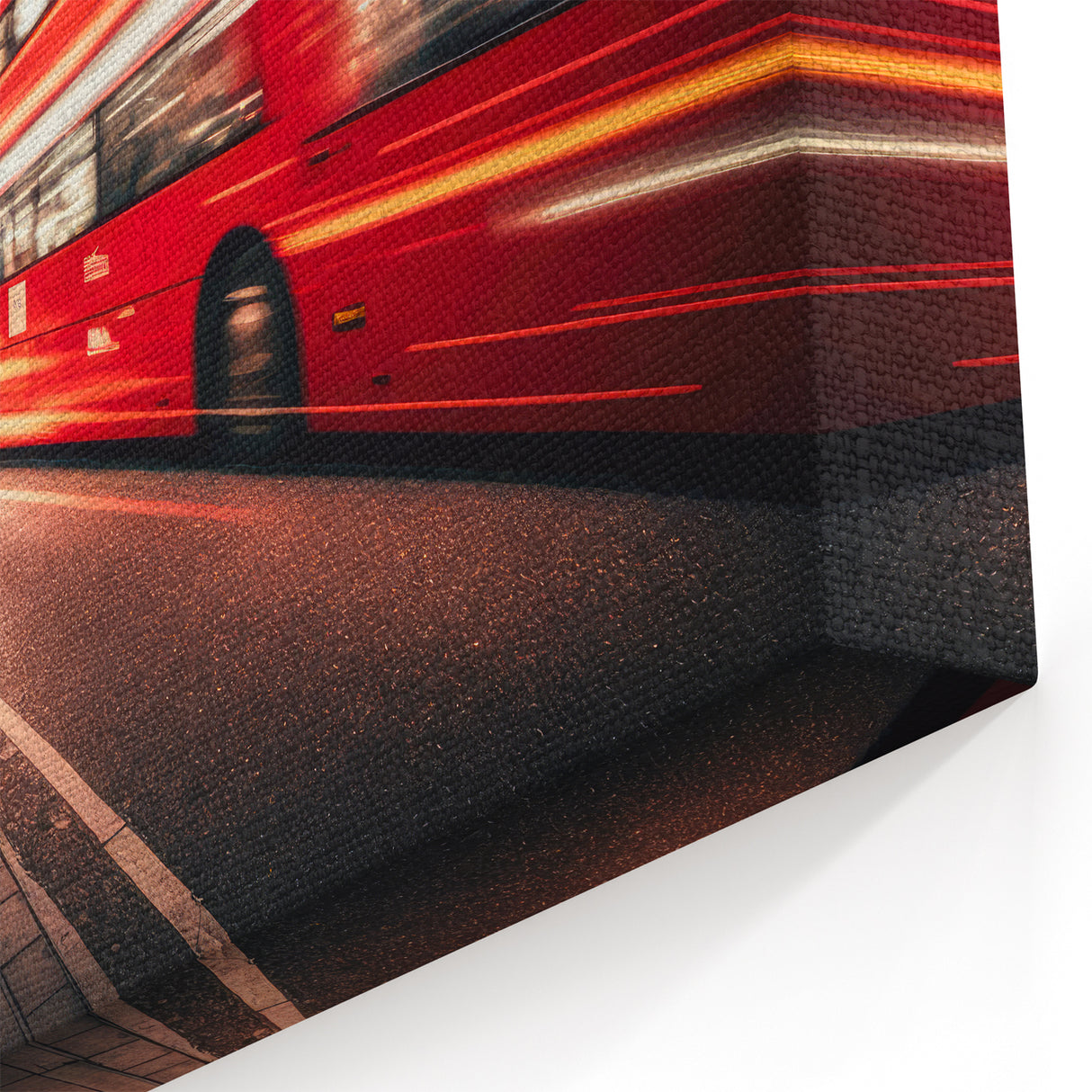 London Nightlife Red Bus Wall Art - Dynamic Service Vehicle Print
