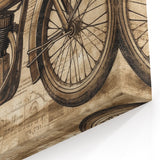 Vintage Motorcycle Blueprint Art - Antique Engineering Canvas Print