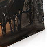 Haunting Horse-Drawn Carriage Wall Art - Vintage Service Vehicle Print