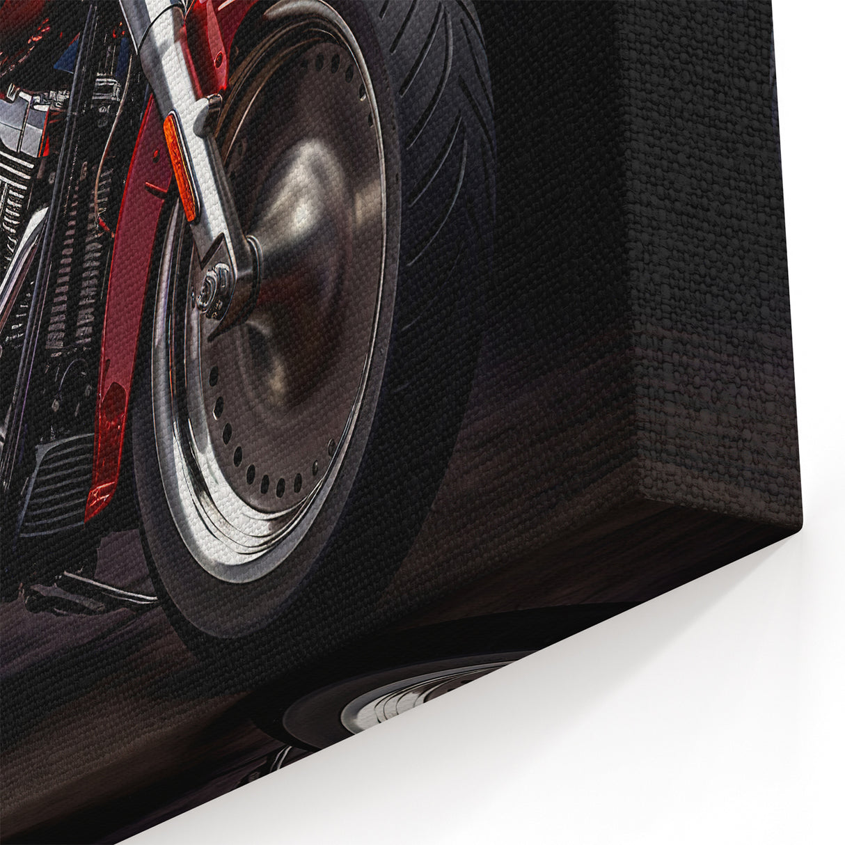 Classic Motorcycle Canvas - Vintage Red Bike Wall Art Print