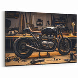 Vintage Motorcycle Art - Custom Cafe Racer Garage Wall Print