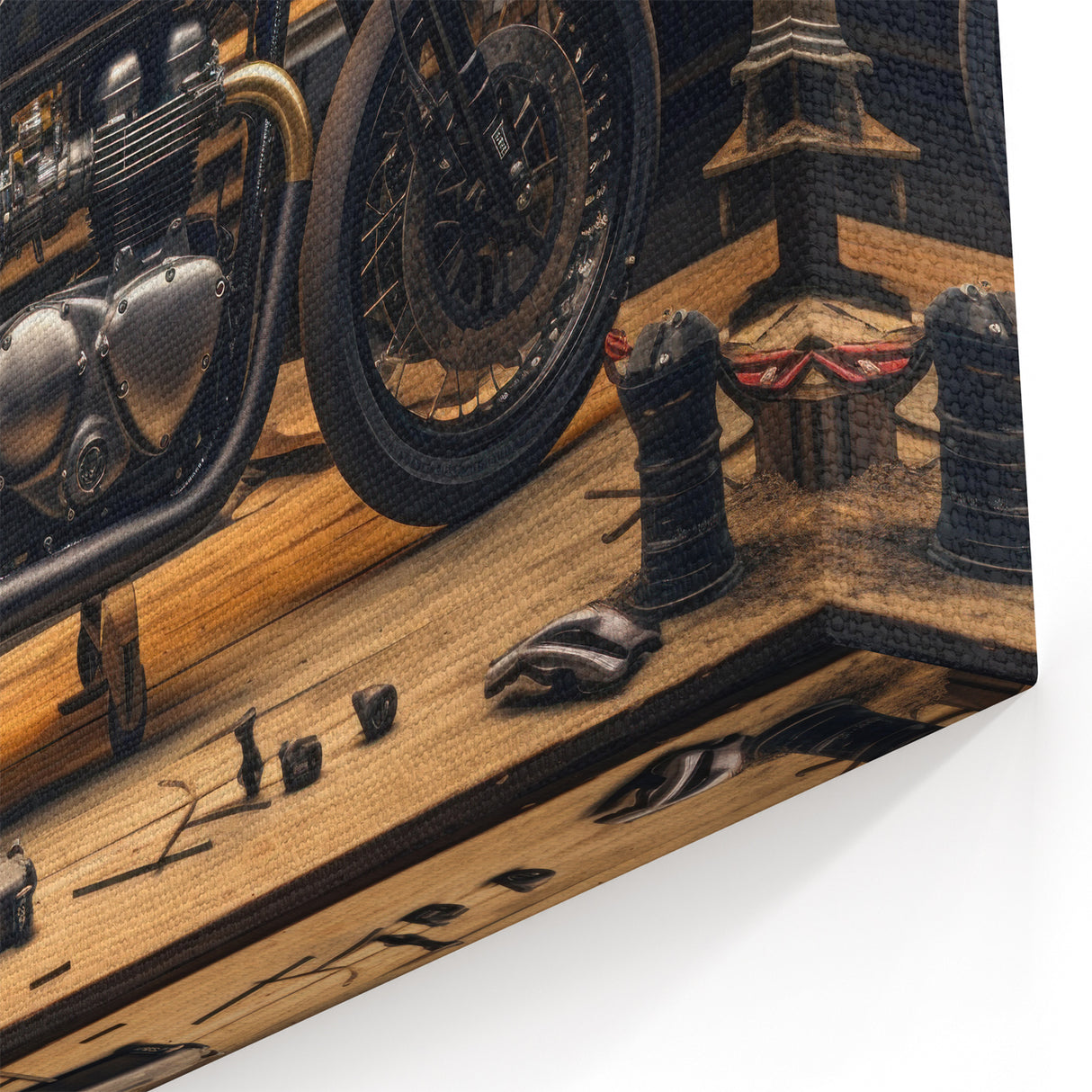 Vintage Motorcycle Art - Custom Cafe Racer Garage Wall Print