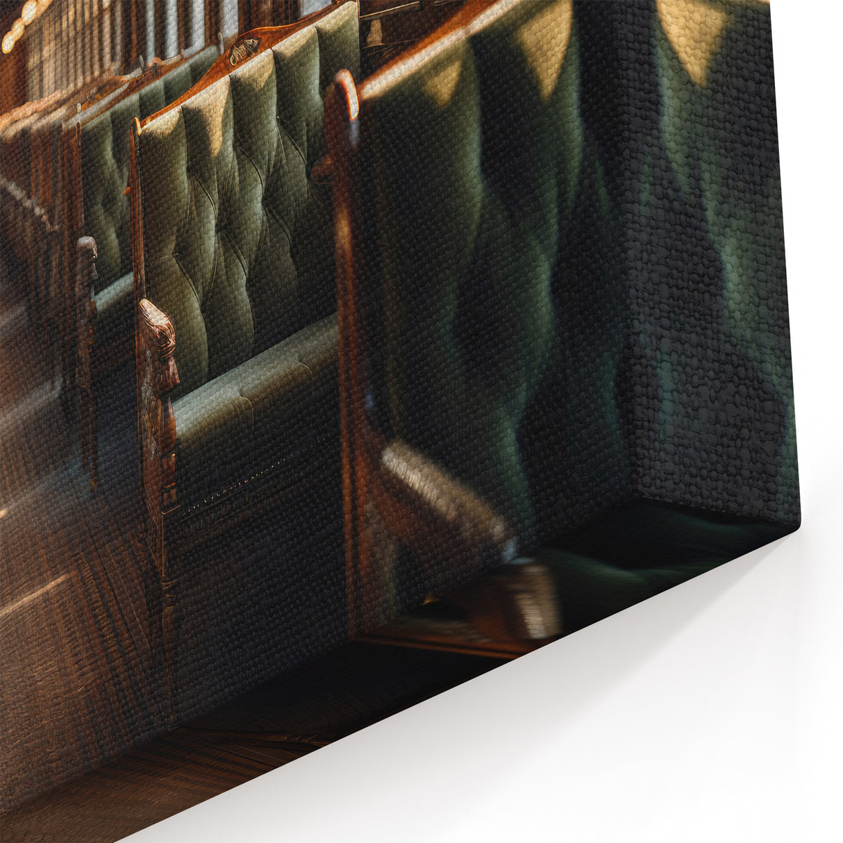 Vintage Train Interior Wall Art - Luxurious Service Vehicle Print
