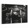 Classic Motorcycle Canvas - Monochrome Headlight Art Print