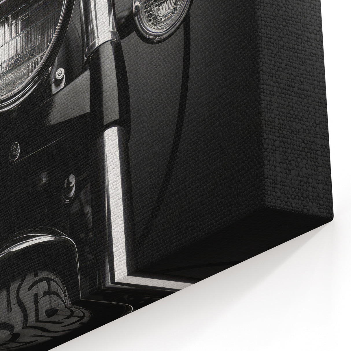 Classic Motorcycle Canvas - Monochrome Headlight Art Print