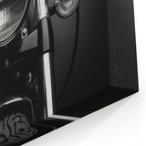 Classic Motorcycle Canvas - Monochrome Headlight Art Print