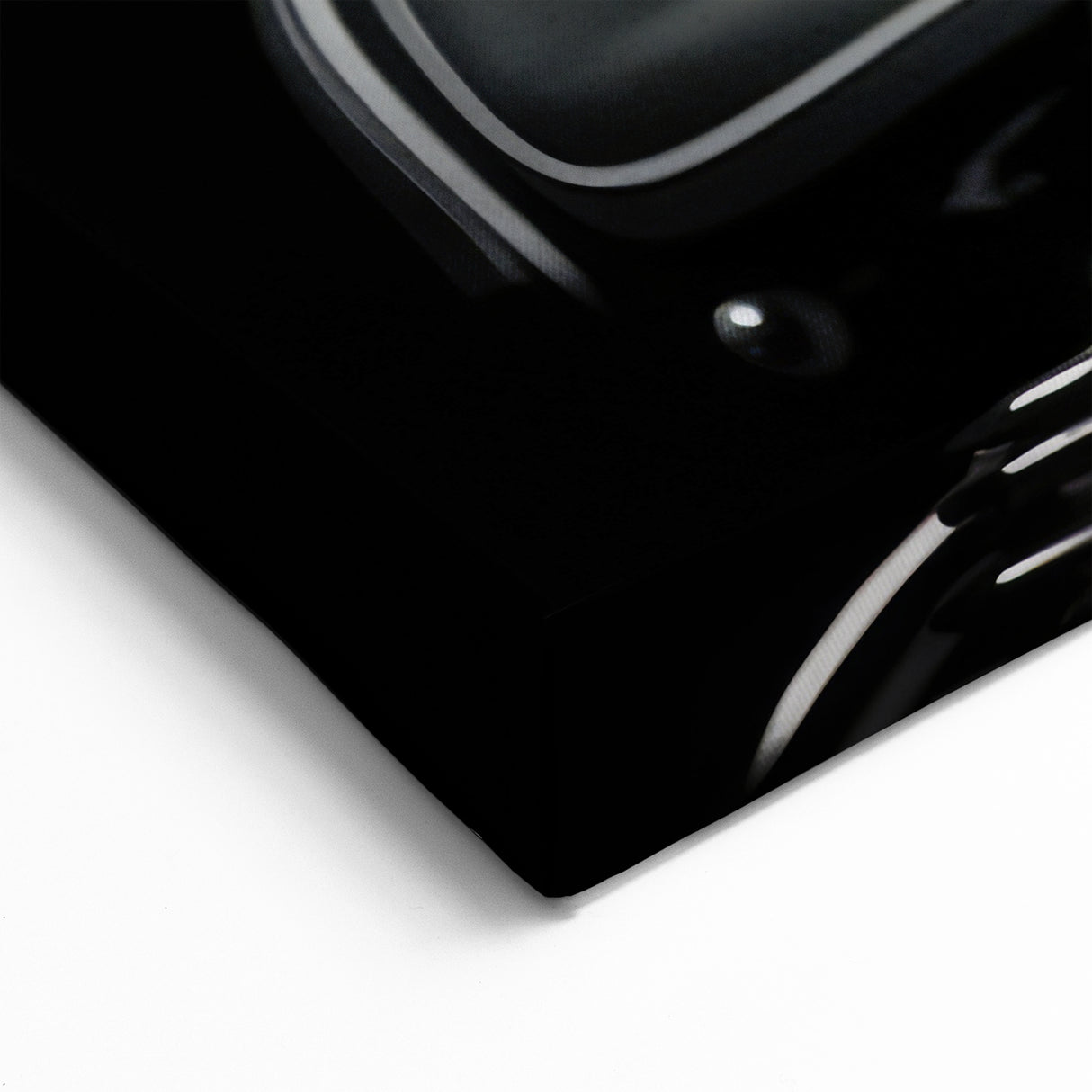 Classic Motorcycle Canvas - Monochrome Headlight Art Print