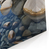 Smooth Rocks in Crystal Clear Water – Natural Rock Landscape Wall Art