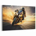 High-Speed Motorcycle Prints - Racing Bike at Sunset Wall Art