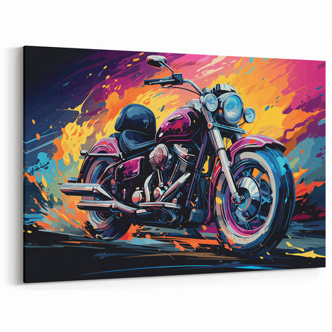 Custom Motorcycle Artwork - Vibrant Pop Art Bike Wall Print