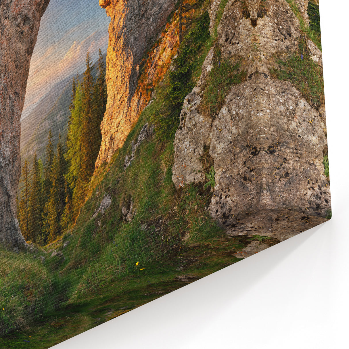 Sunlit Rock Arch at Sunset – Majestic Nature Rock Landscape Wall Art