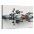 Classic Motorcycle Canvas - Top-Down Vintage Bike Art Print
