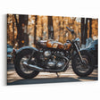 Vintage Motorcycle Art - Classic Cafe Racer in Autumn Wall Print