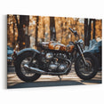 Vintage Motorcycle Art - Classic Cafe Racer in Autumn Wall Print