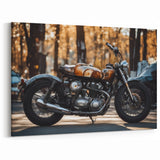 Vintage Motorcycle Art - Classic Cafe Racer in Autumn Wall Print