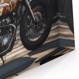 Vintage Motorcycle Art - Classic Cafe Racer in Autumn Wall Print