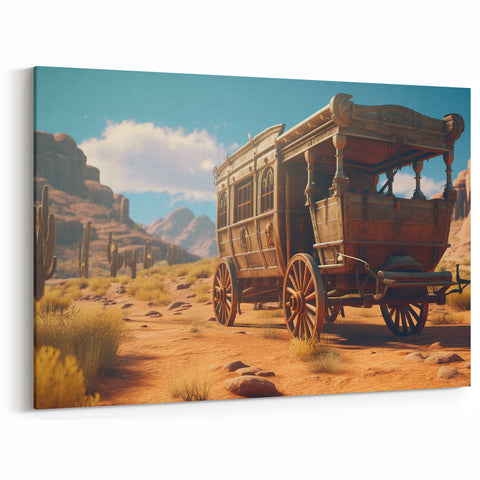 Wild West Stagecoach Wall Art - Vintage Service Vehicle Print
