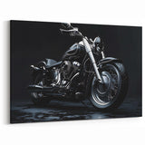 Modern Motorcycle Prints - Sleek Black Bike Chrome Wall Art