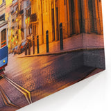 Vintage Service Vehicles Wall Art - Classic Tram at Sunset Canvas Print