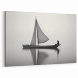 Silent Reflection - Nautical Canvas Art | Minimalist Sailboat Print