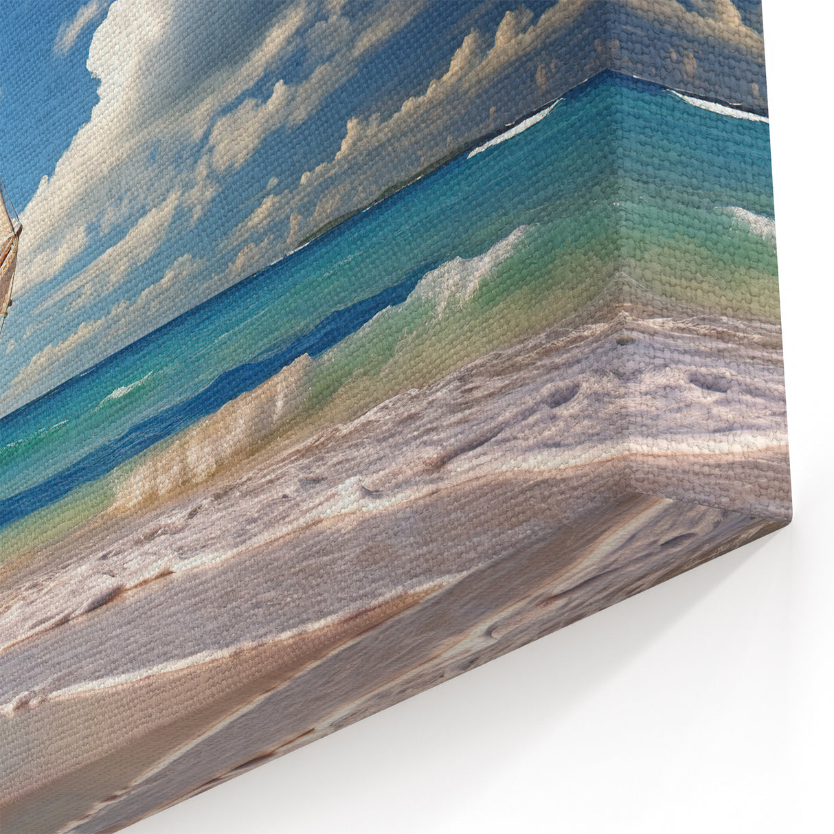 Tropical Shores Adventure - Nautical Canvas Art | Sailboat on Beach