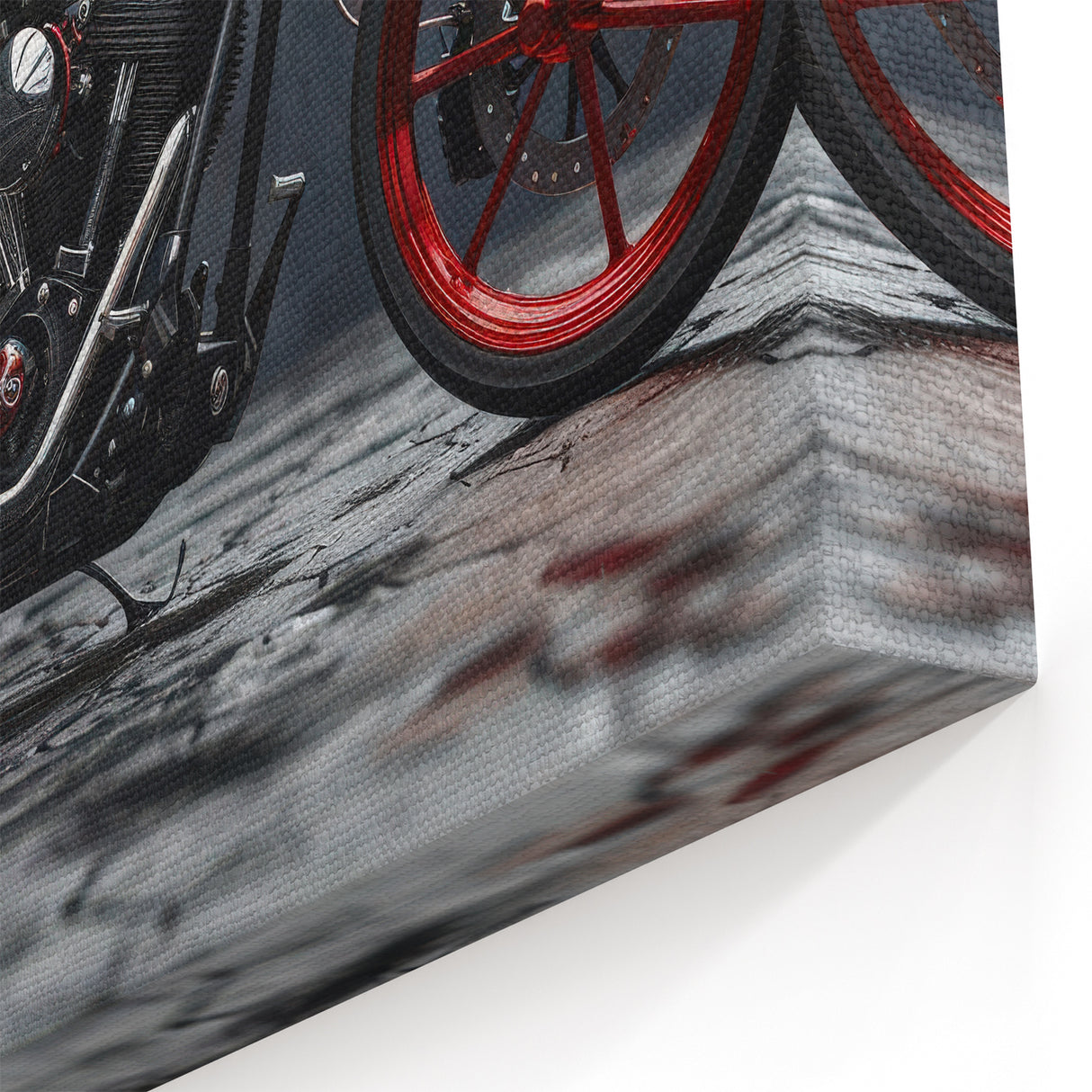 Custom Motorcycle Artwork - Red and Black Chopper Wall Art Print