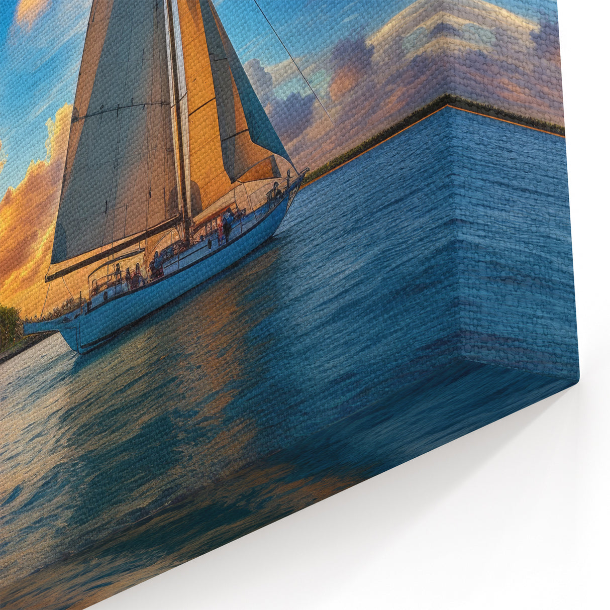 Island Sunset Sail - Nautical Canvas Art | Coastal Living Decor Print