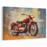 Retro Motorcycle Posters - Weathered Red Bike Vintage Wall Art