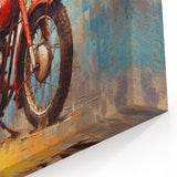 Retro Motorcycle Posters - Weathered Red Bike Vintage Wall Art