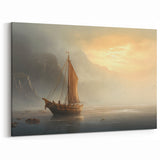 Misty Morning Voyage - Nautical Canvas Art | Tranquil Sailboat Print