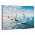 Sailboat Regatta - Nautical Canvas Art | Colorful Sailing Race Print