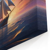 Starlit Voyage - Nautical Canvas Art | Night Sky Sailboat Print