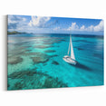 Tropical Serenity - Nautical Canvas Art | Sailboat in Crystal Waters
