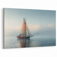 Morning Mist Sail - Nautical Canvas Art | Calm Sailboat Print