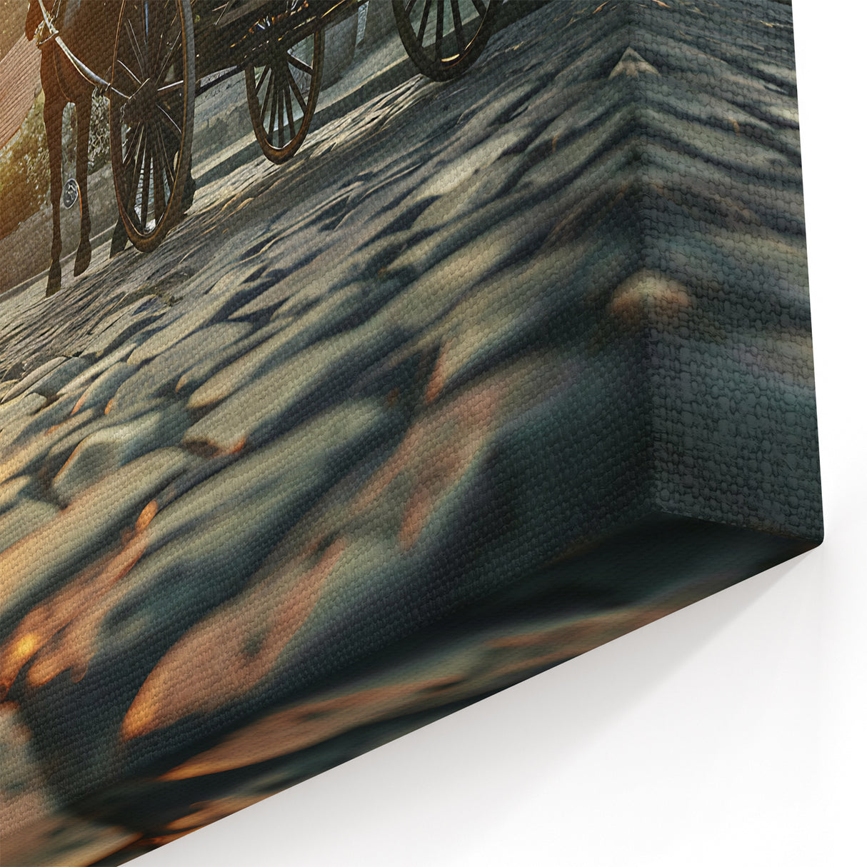 Charming Sunset Carriage Wall Art - Vintage Service Vehicle Canvas Print