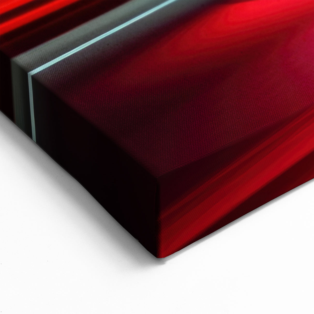 Red Truck at Night Wall Art - Dynamic Modern Highway Truck Print