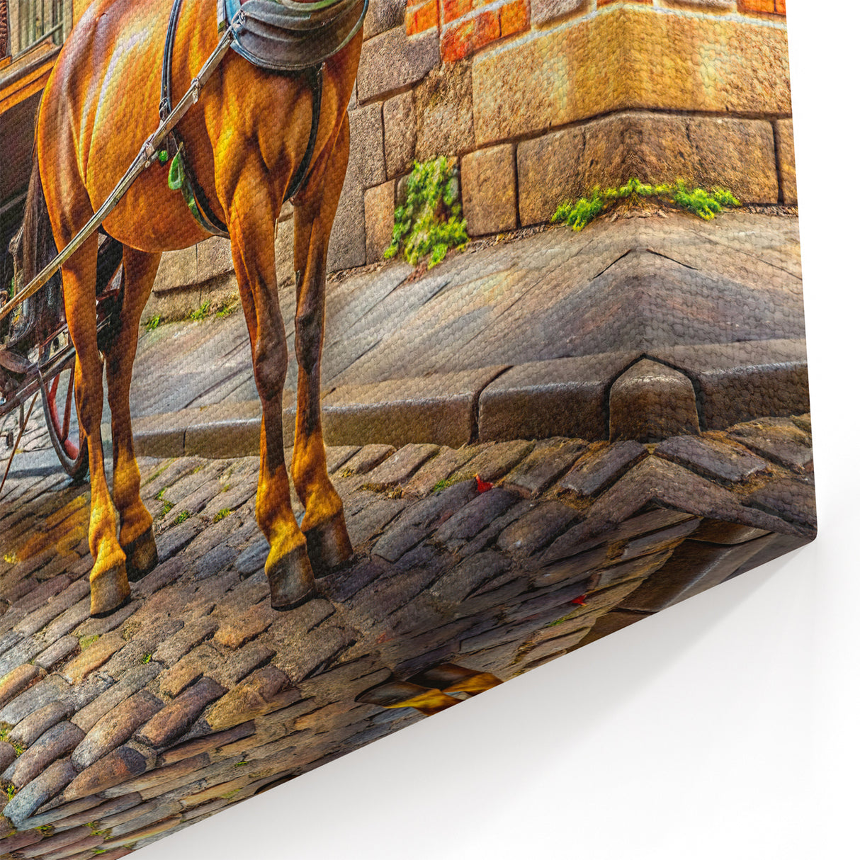 Charming Horse Carriage Wall Art - Vintage Service Vehicle Street Scene