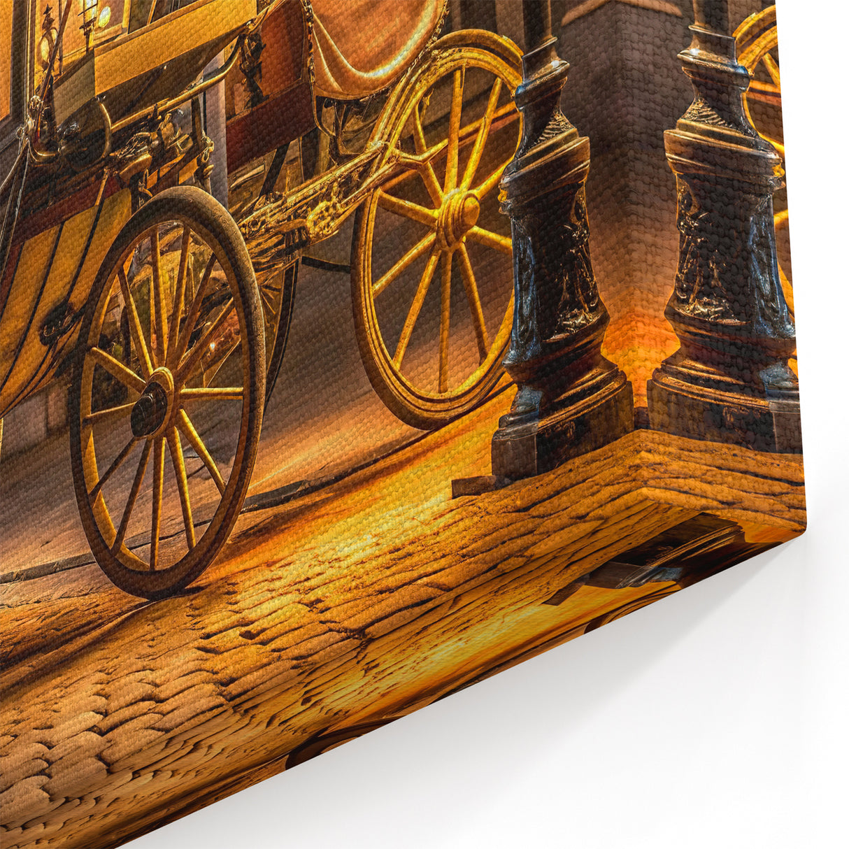 Elegant Horse Carriage at Night - Vintage Service Vehicle Wall Art