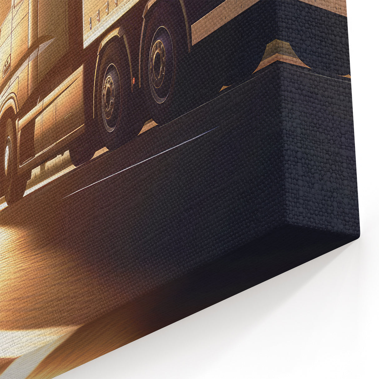 Modern Truck on the Highway - Sleek Truck Photography Canvas Wall Art