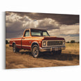 Classic Orange Pickup Truck - Retro Truck Canvas Wall Art for Decor