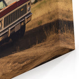 Classic Orange Pickup Truck - Retro Truck Canvas Wall Art for Decor
