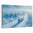Winter Wonderland Truck - Icy Road Semi Truck Wall Art for Home Decor